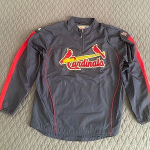 St Louis Cardinals pullover lightweight jacket- Majestic Authentic Collection